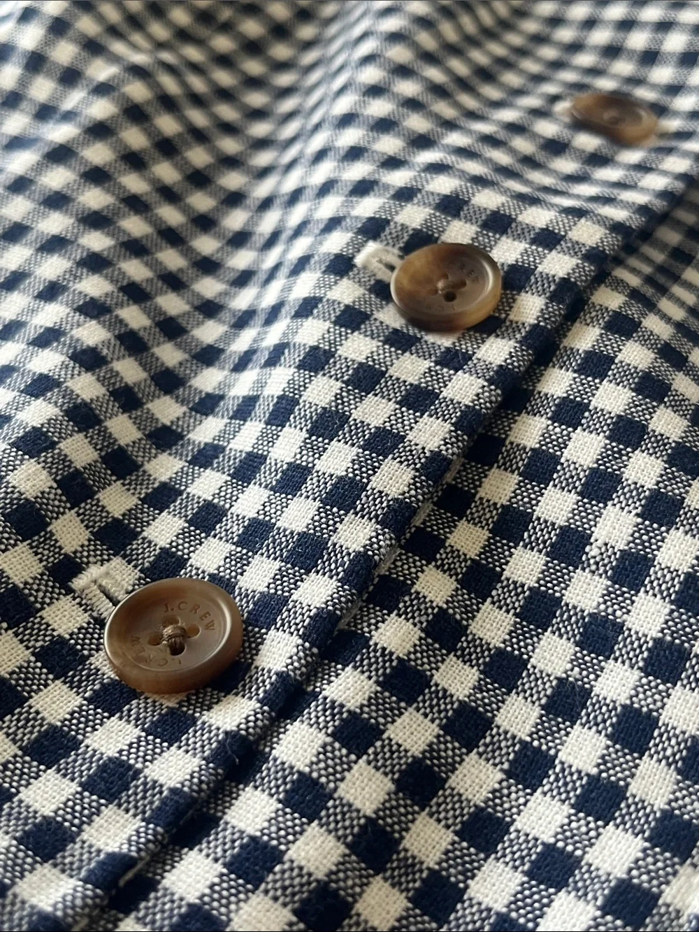 NWT J Crew Linen Gingham Button-Front Top